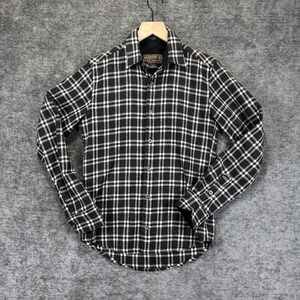 Pendleton Thomas Kay Grant Wool Flannel Shirt Black Plaid XS
